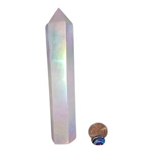 Large Clear Quartz With Aura Tower